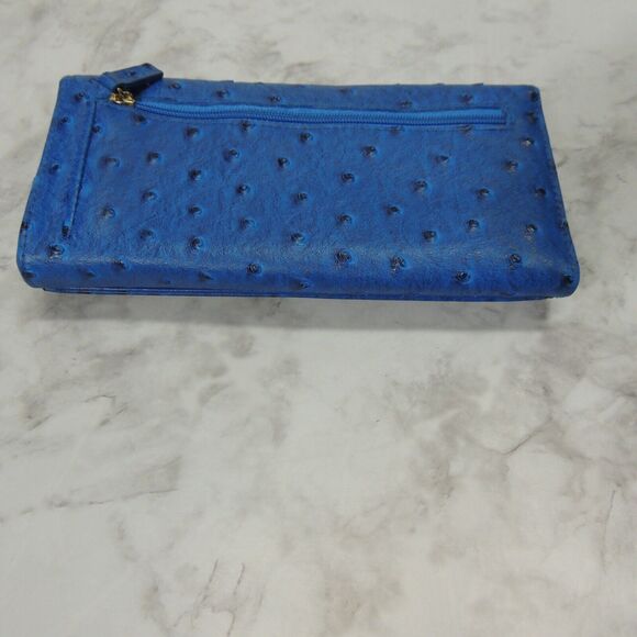 Buxton Women's Blue Leather Embossed Wallet - Picture 8 of 10